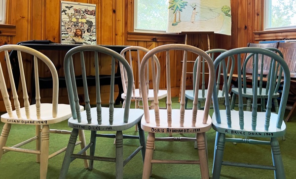 A painted Sunday School chair